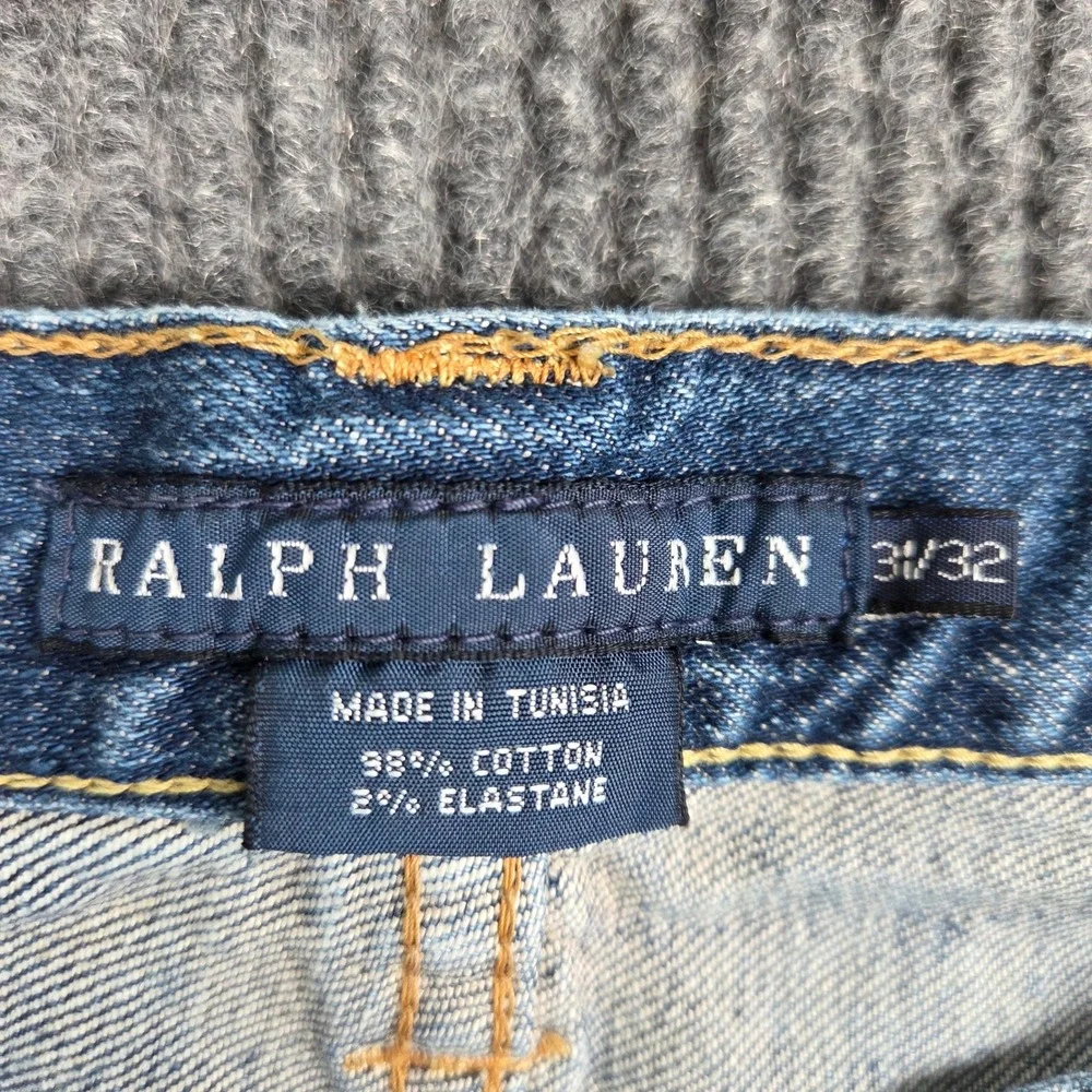 Ralph Lauren Madison Jeans Women's 31x32 Blue Denim‎ Bootcut Flare Distressed